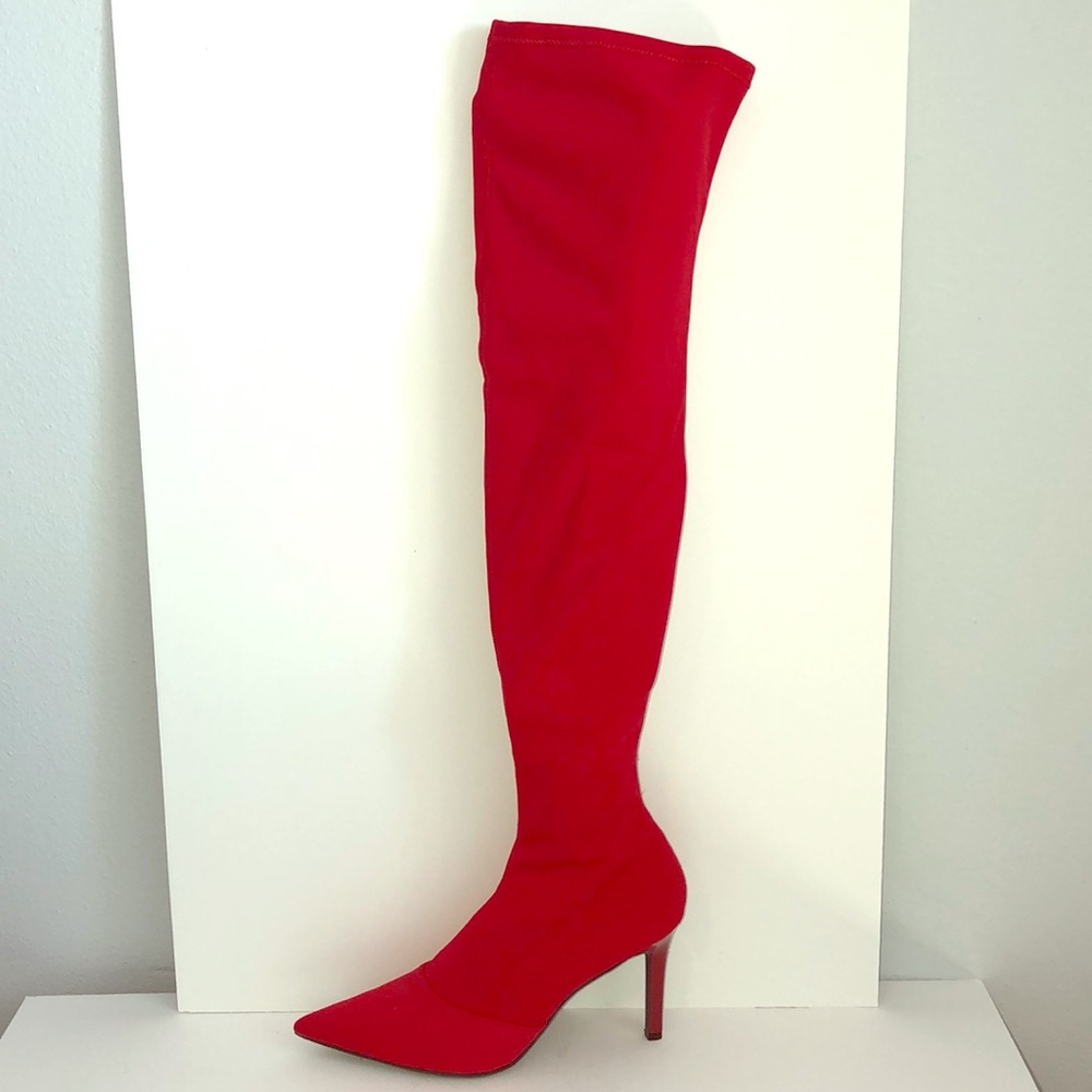 Red Over the Knee Boot